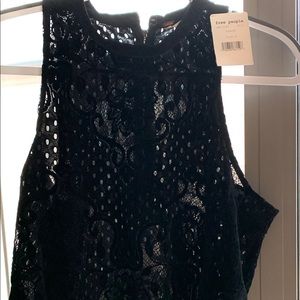 Black Velvet Eyelet Tank Top